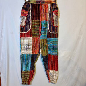 Patchwork Harem Pants Cotton Nepal Boho Hippie Festival Jogger